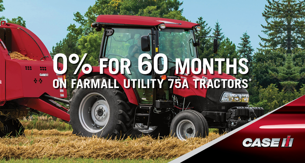 0% FOR 60 MONTHS ON FARMALL UTILITY 75A TRACTORS*