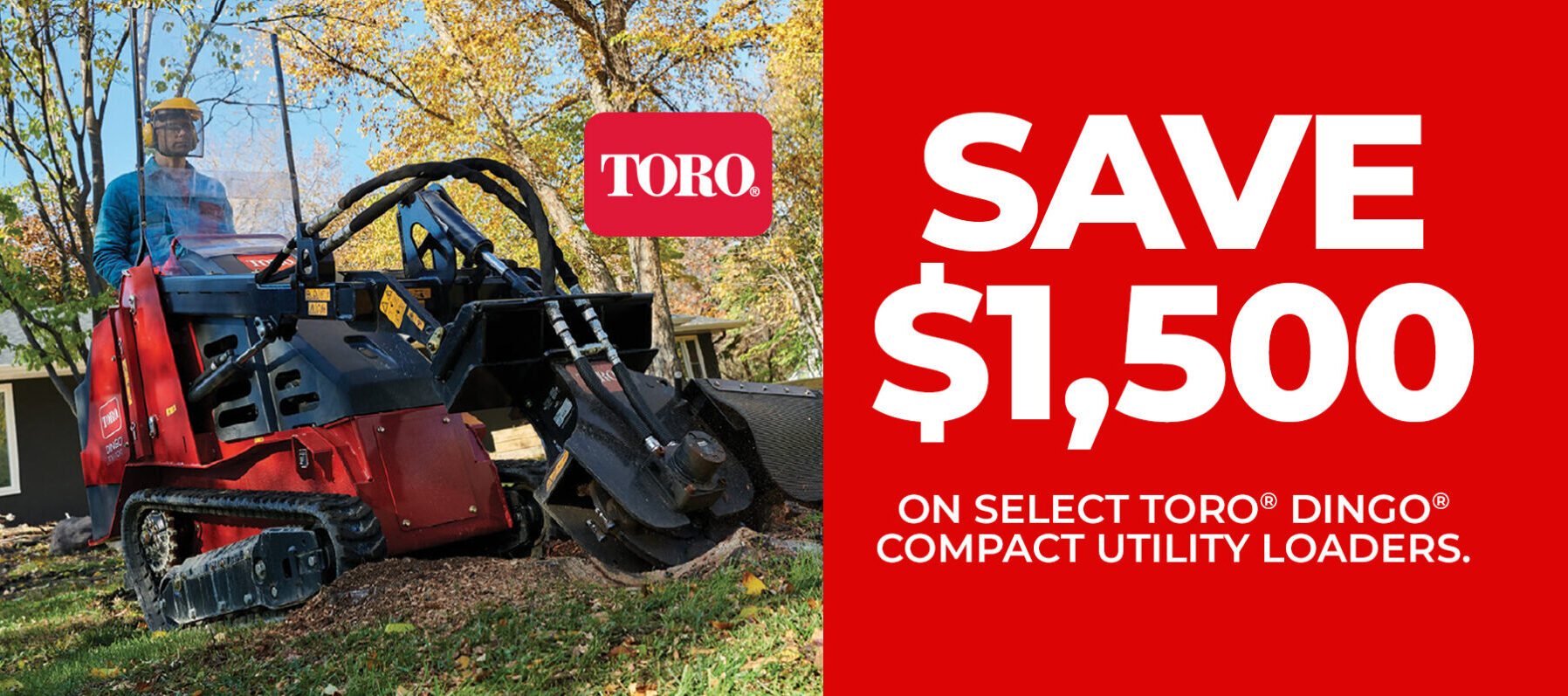 Rebate offer on new Toro Dingo compact utility loaders